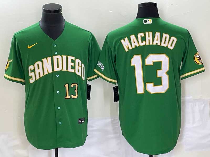 Men's San Diego Padres #13 Manny Machado Number Green Cool Base Stitched Baseball Jersey,We sell and wholesale Men's San Diego Padres #13 Manny Machado Number Green Cool Base Stitched Baseball Jersey on line form chian!